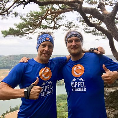 August 2018: Ultrarunner Stefan und Trailfreund Lars beim Abschlusstraining für den "Transalpine Run". Die beiden Trailrunner gehen im September beim "TAR" als Team "exito Gipfelstürmer" an den Start. 