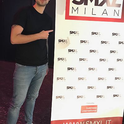 November 2019: Giuseppe auf der SMXL Milan. Für unser aus Italien stammendes Team-Mitglied ein toller Perspektivwechsel, eine Search-Konferenz in seinem Heimatland zu erleben.