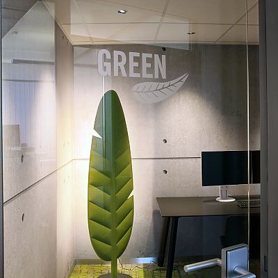 März 2020: Foto-Session nach der exito Büro-Erweiterung: Der "Green"-Room.
