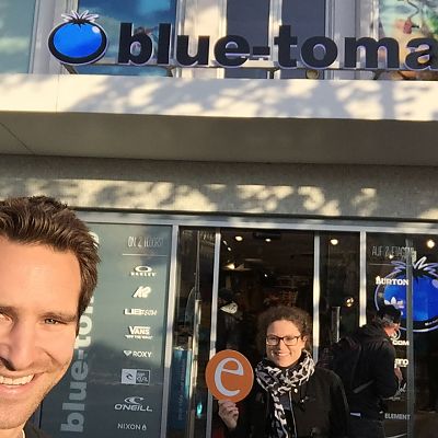 Oktober 2016: Ana und Bart beim Blue Tomato Shop-Opening in Zürich.