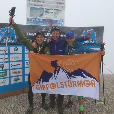 Juli 2015: Stefan und Bart beim Der SCOTT Rock the Top Trail Marathon auf die Zugspitze im Rahmen der Zugspitz Trailrun Challenge.