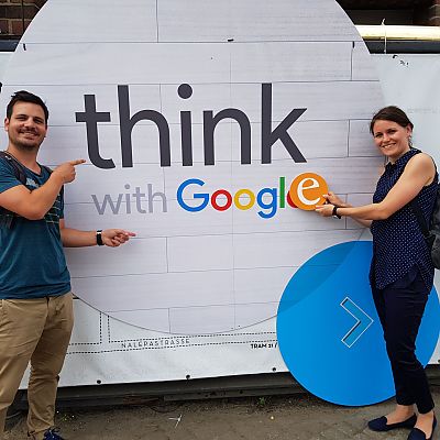 Juni 2017: Isabel und Tobias bei "think with Google" in Berlin.