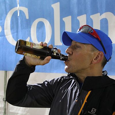 September 2017: exito Gipfelstürmer Stefan beim UTMB Berg-Ultramarathon. 170 km rund um den Mont Blanc.