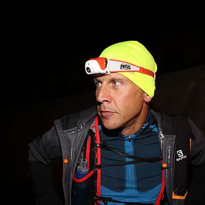 September 2017: exito Gipfelstürmer Stefan beim UTMB Berg-Ultramarathon. 170 km rund um den Mont Blanc.