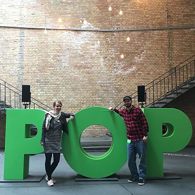 Mai 2018: Lena und Andi bei der re:publica 2018, die unter dem Motto "POP" stand.