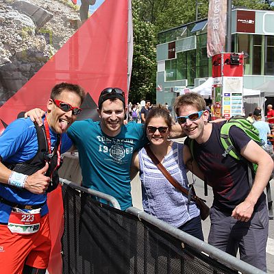 April 2018: Tina, Wolfi, Bart und Stefan beim Innsbruck Alpine Trailrun Festival.